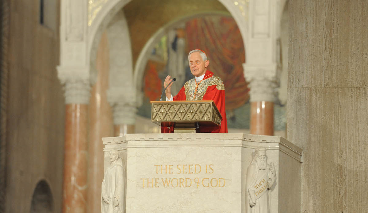 Cardinal Wuerl giving his homily